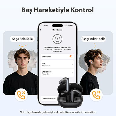 Qcy MeloBuds N65 6.0 Bluetooth Kulaklık Hi-Res LDAC 60 dB ANC Gri - 3